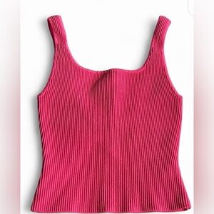 Aritzia Babaton Hot Pink Ribbed Tank Top xs